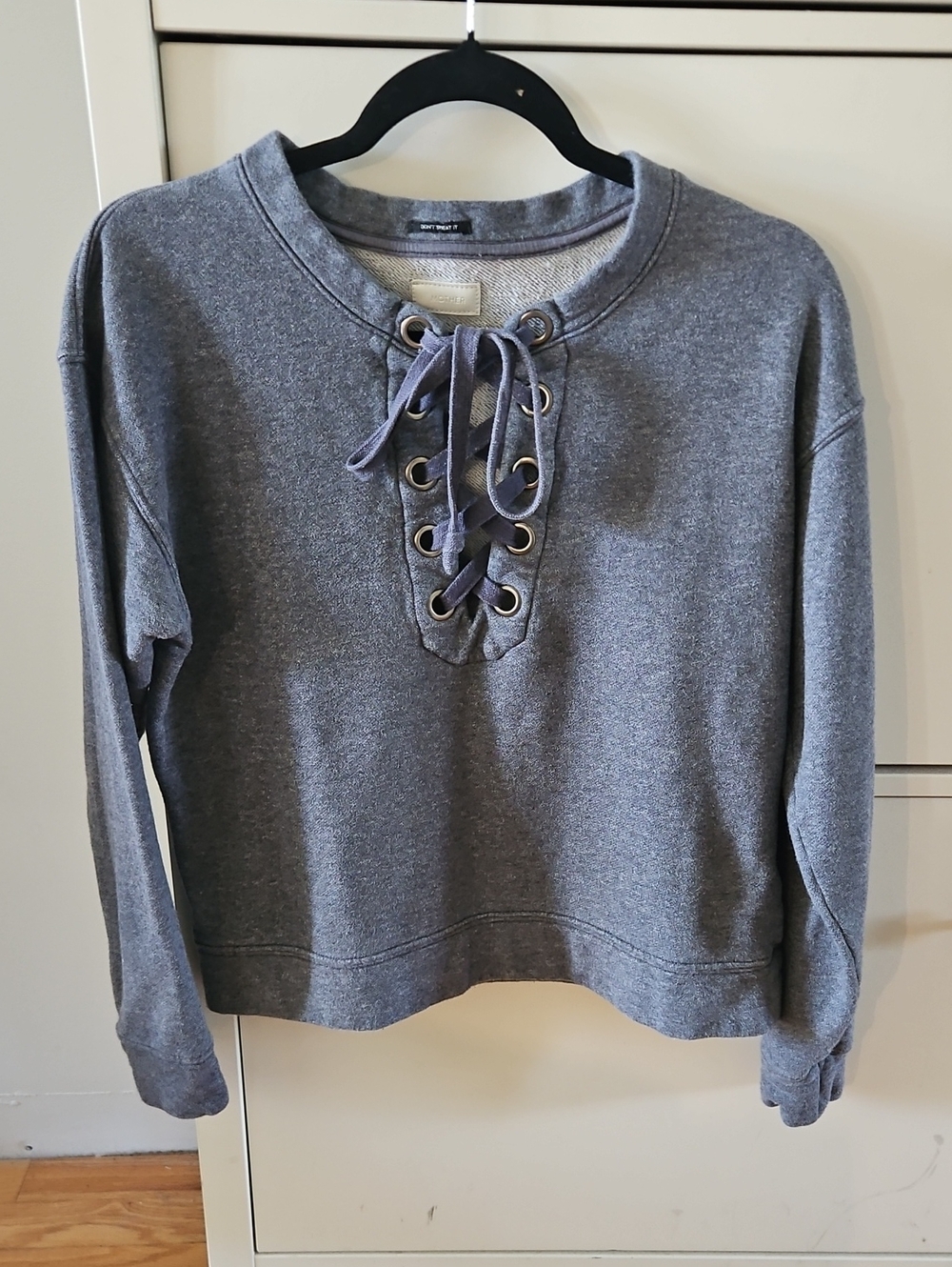 Mother The Tie Up Easy Sweater In Charcoal Gray Size Small